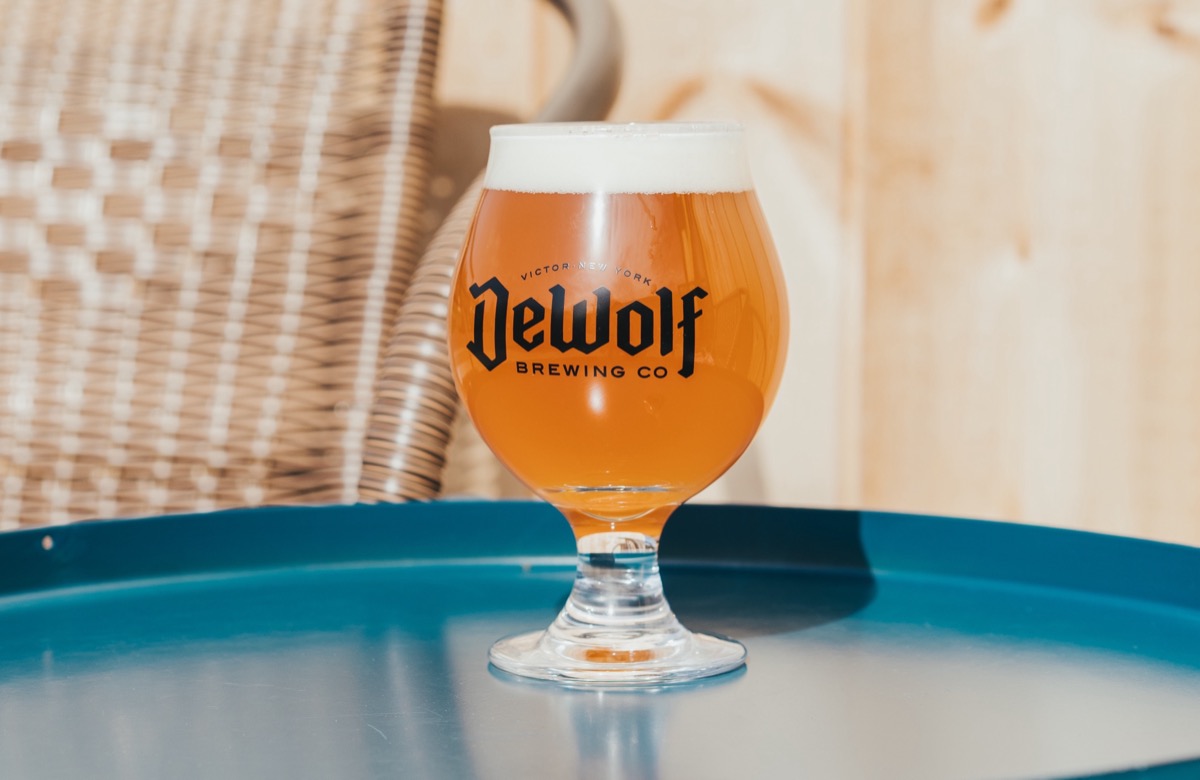 Glass of Clear Intentions West Coast IPA at DeWolf Brewing Company