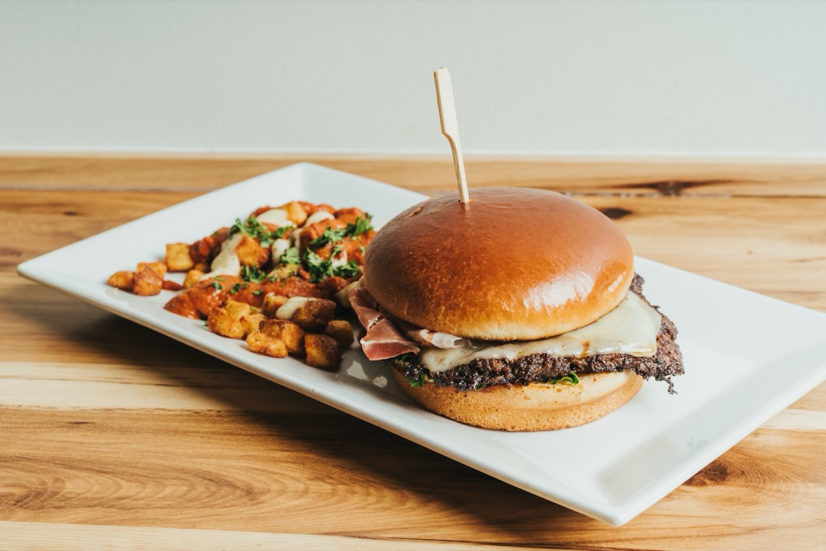 Barcelona Smashburger with manchego and jamón serrano