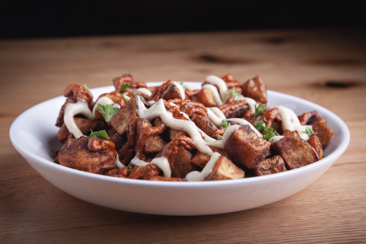 Patatas bravas at DeWolf Brewing