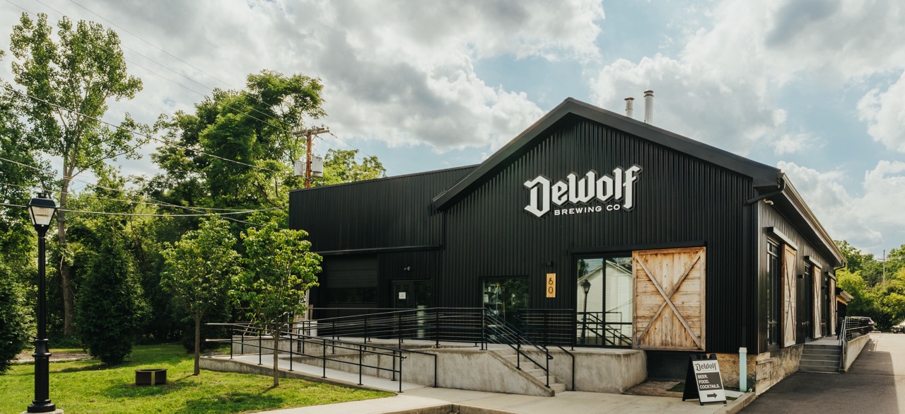 Exterior of the DeWolf Brewing Company building at 60 Maple Avenue in Victor, NY